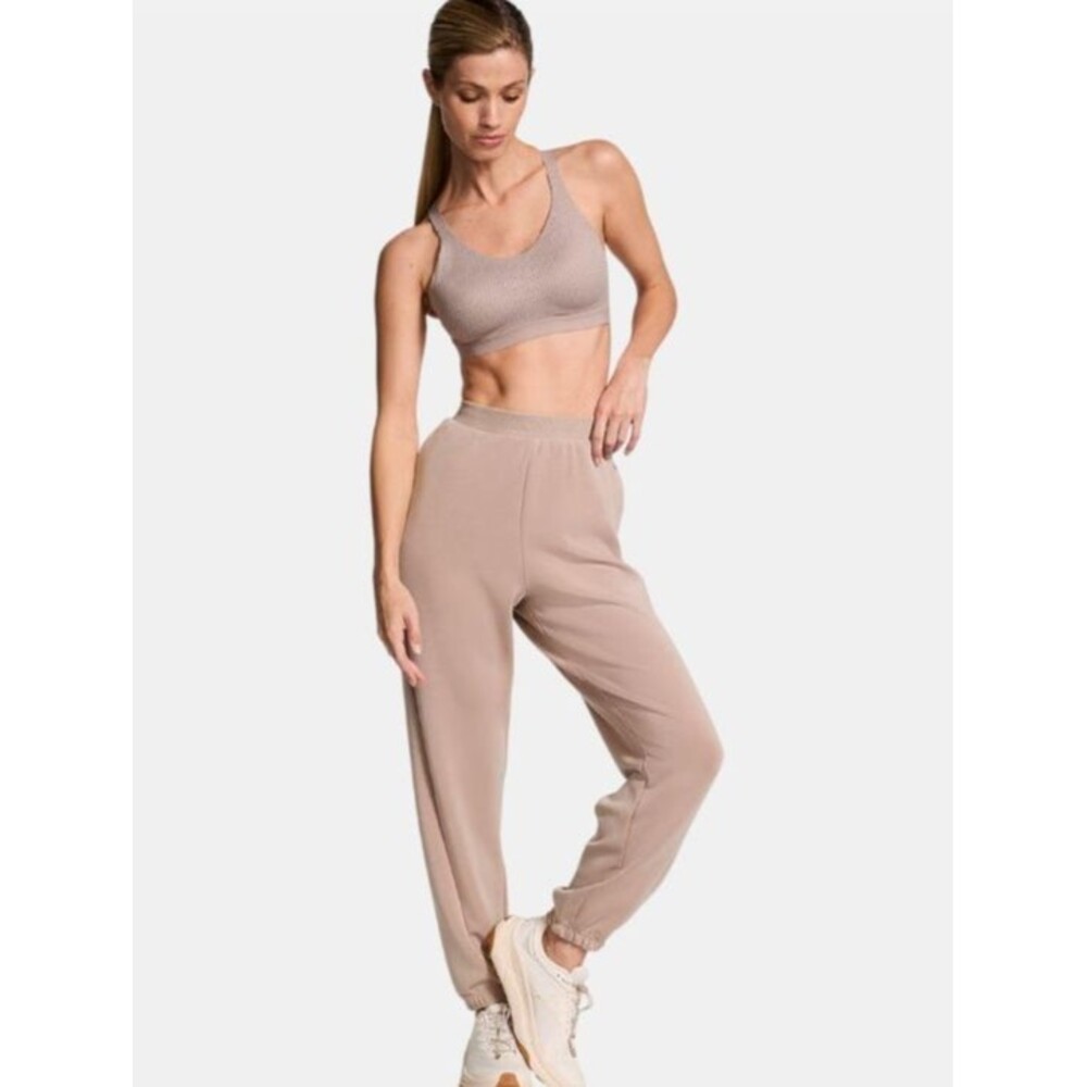 VICTORIAS SECRET VSX Featherweight Knit Jogger Pants Bare Taupe XL Soft Cozy NWT